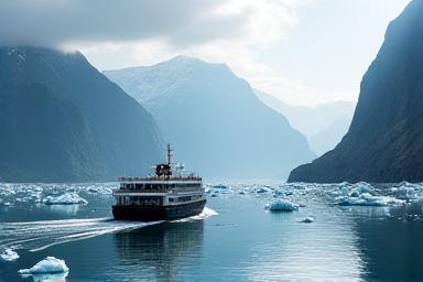 Nave da crociera tra i ghiacci del Nord